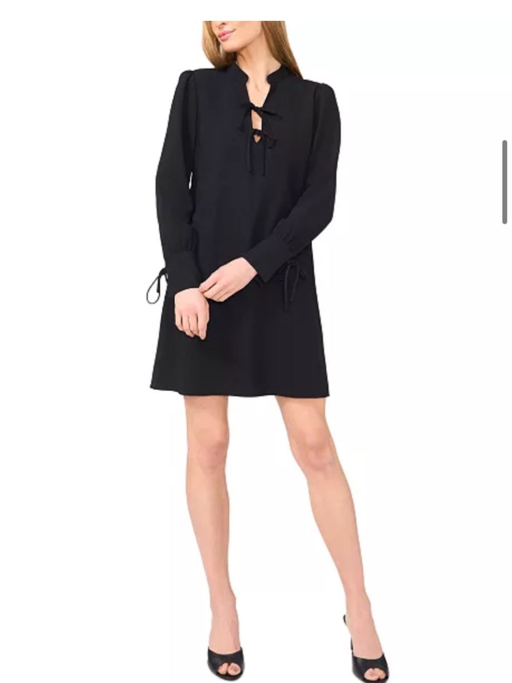CeCe Women's Tie-Front Long-Sleeve Mini Dress Large
